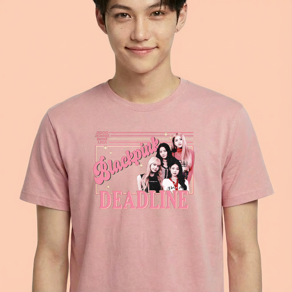 Camiseta camiseta-basica-blackpink-deadline - Rosa
