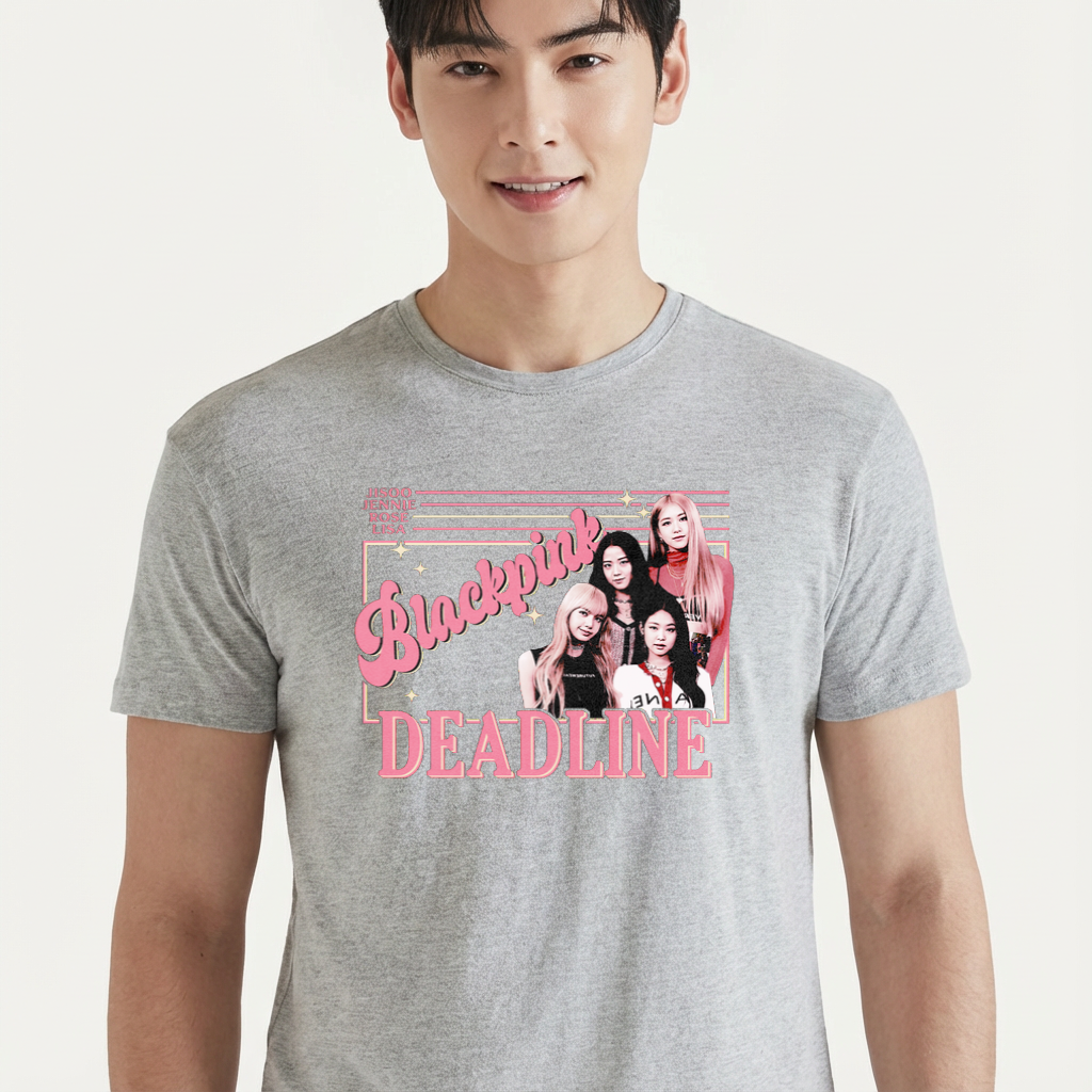 Camiseta BLACKPINK Deadline cinza