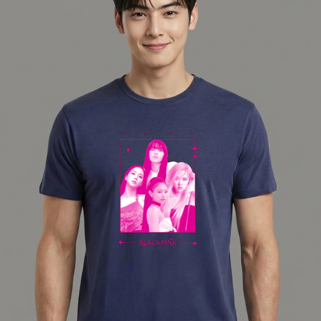 Camiseta camiseta-basica-blackpink-halftone-pink - Azul