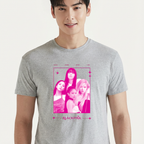 Camiseta BLACKPINK Halftone Pink cinza