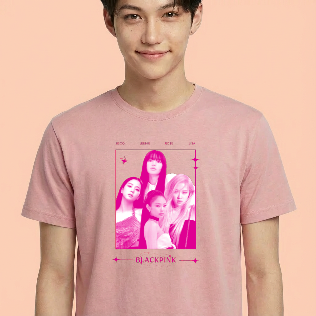 Camiseta camiseta-basica-blackpink-halftone-pink - Rosa