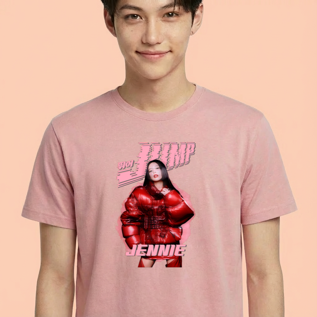 Camiseta camiseta-basica-blackpink-jump-jennie - Rosa