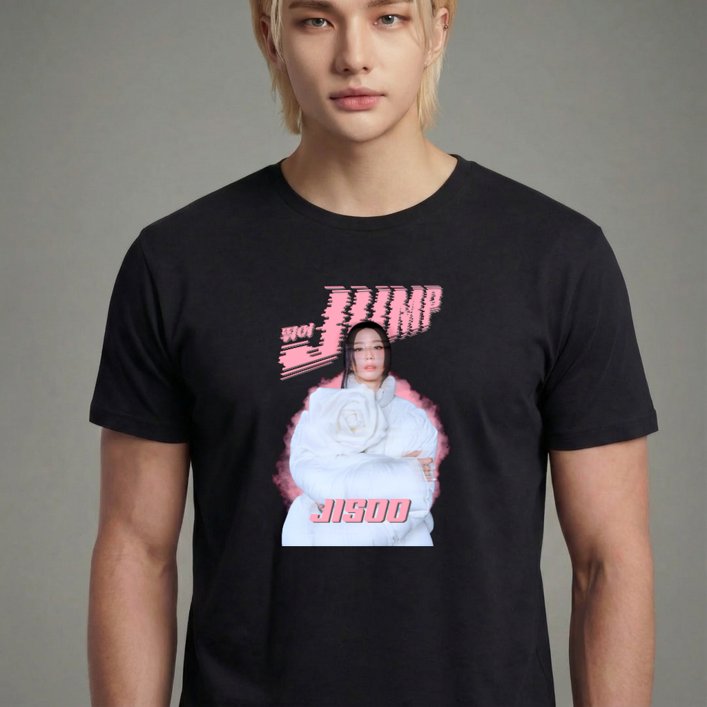 Camiseta camiseta-basica-blackpink-jump-jisoo - Preta