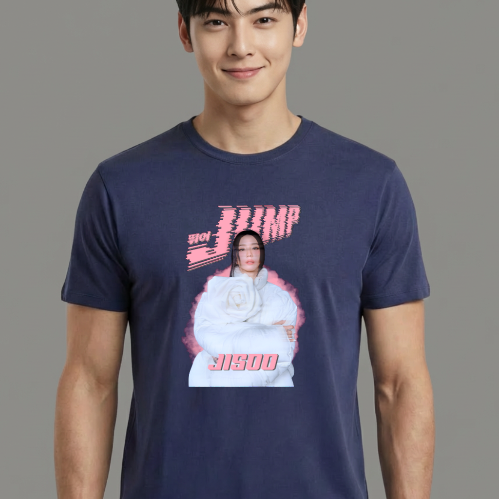 Camiseta camiseta-basica-blackpink-jump-jisoo - Azul