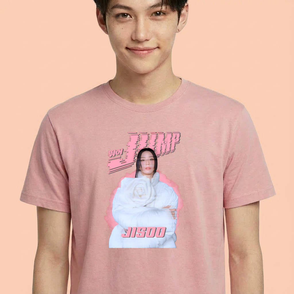 Camiseta camiseta-basica-blackpink-jump-jisoo - Rosa