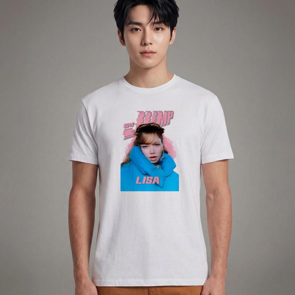 Camiseta Básica Blackpink Jump Lisa - Branca