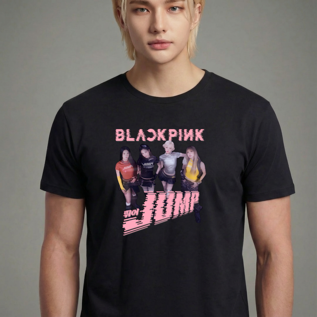Camiseta camiseta-basica-blackpink-jump-ot4 - Preta