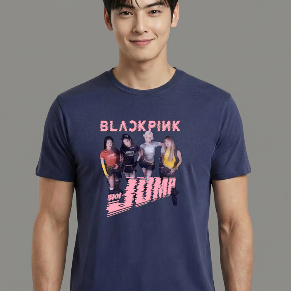 Camiseta camiseta-basica-blackpink-jump-ot4 - Azul