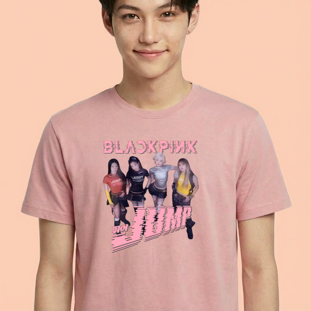 Camiseta camiseta-basica-blackpink-jump-ot4 - Rosa