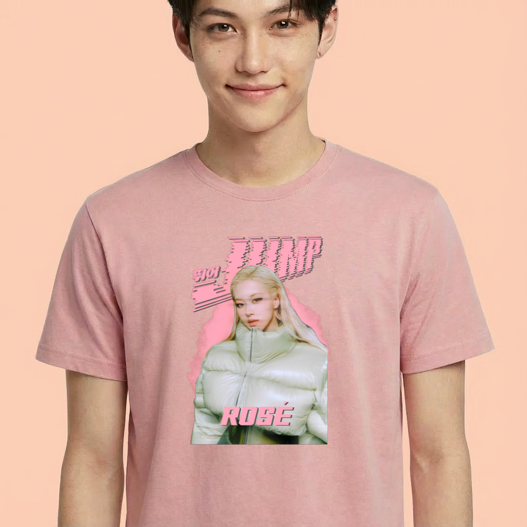 Camiseta camiseta-basica-blackpink-jump-rose - Rosa