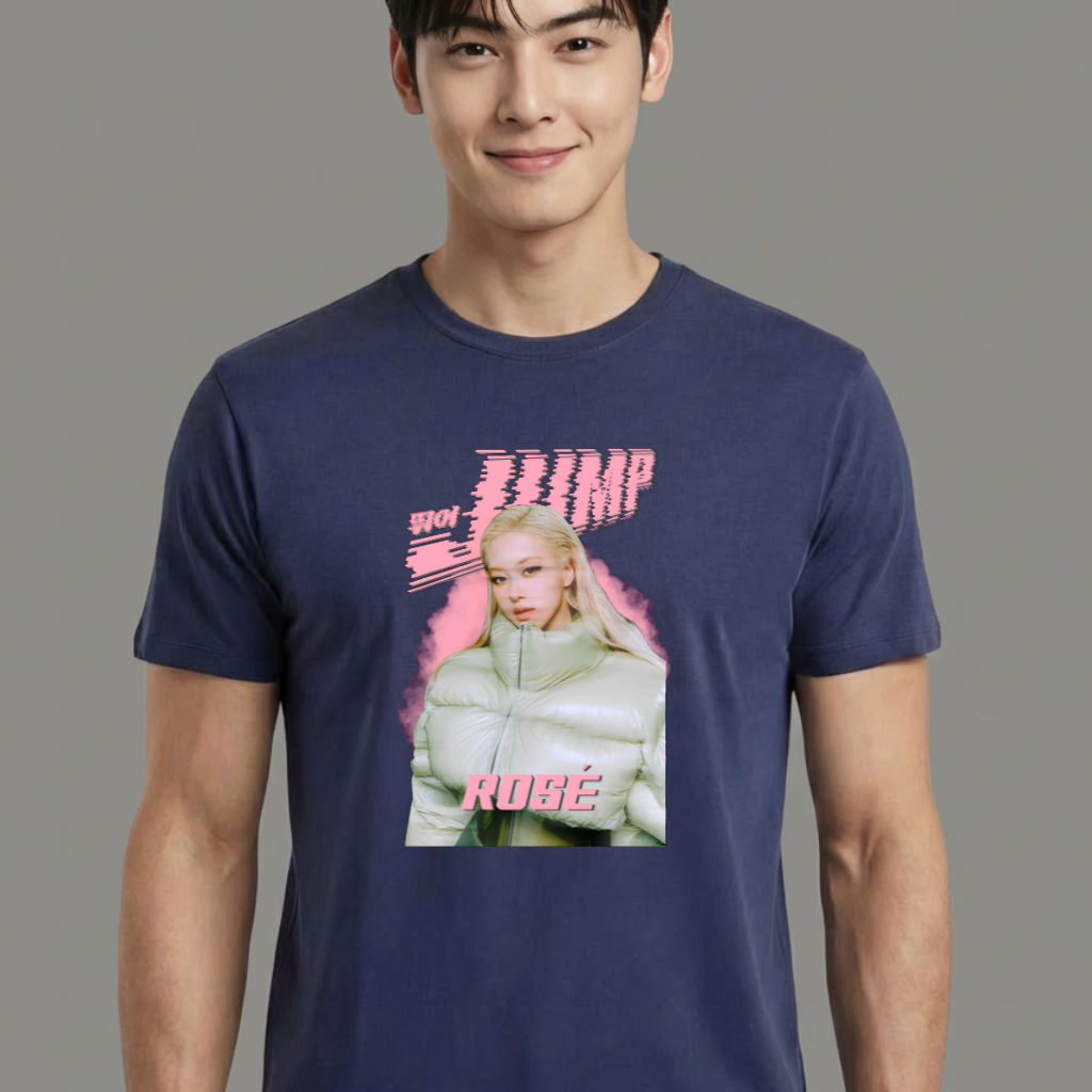 Camiseta camiseta-basica-blackpink-jump-rose - Azul