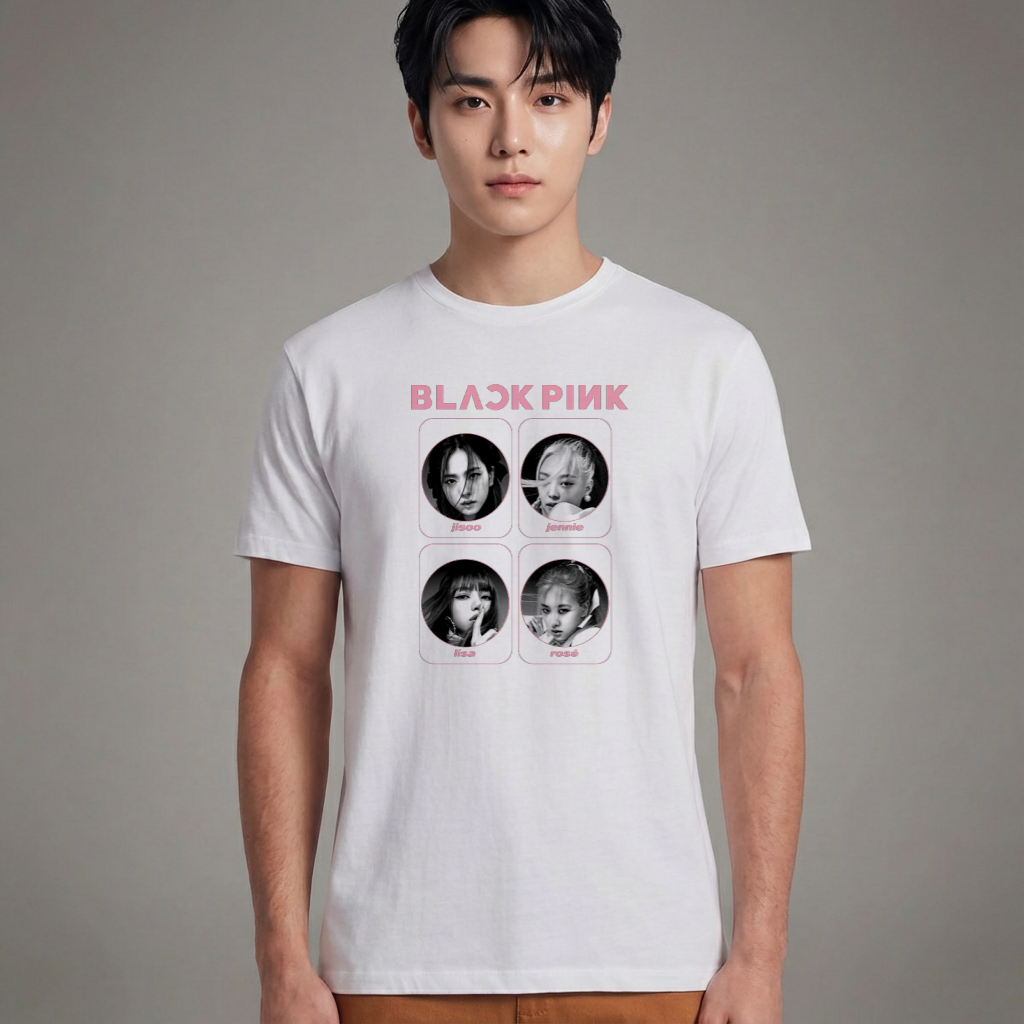 Camiseta Básica Blackpink Members - Branca