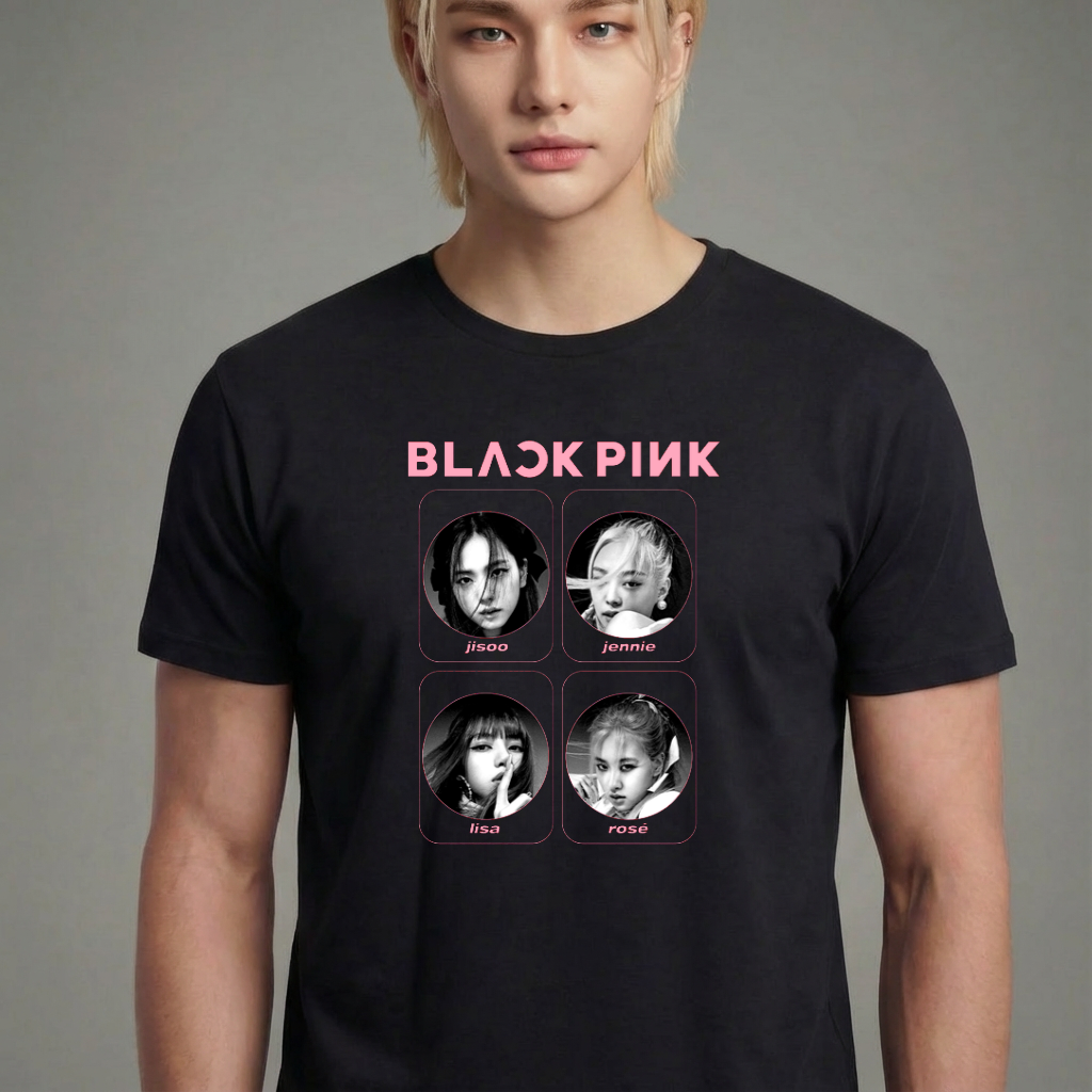 Camiseta camiseta-basica-blackpink-members - Preta