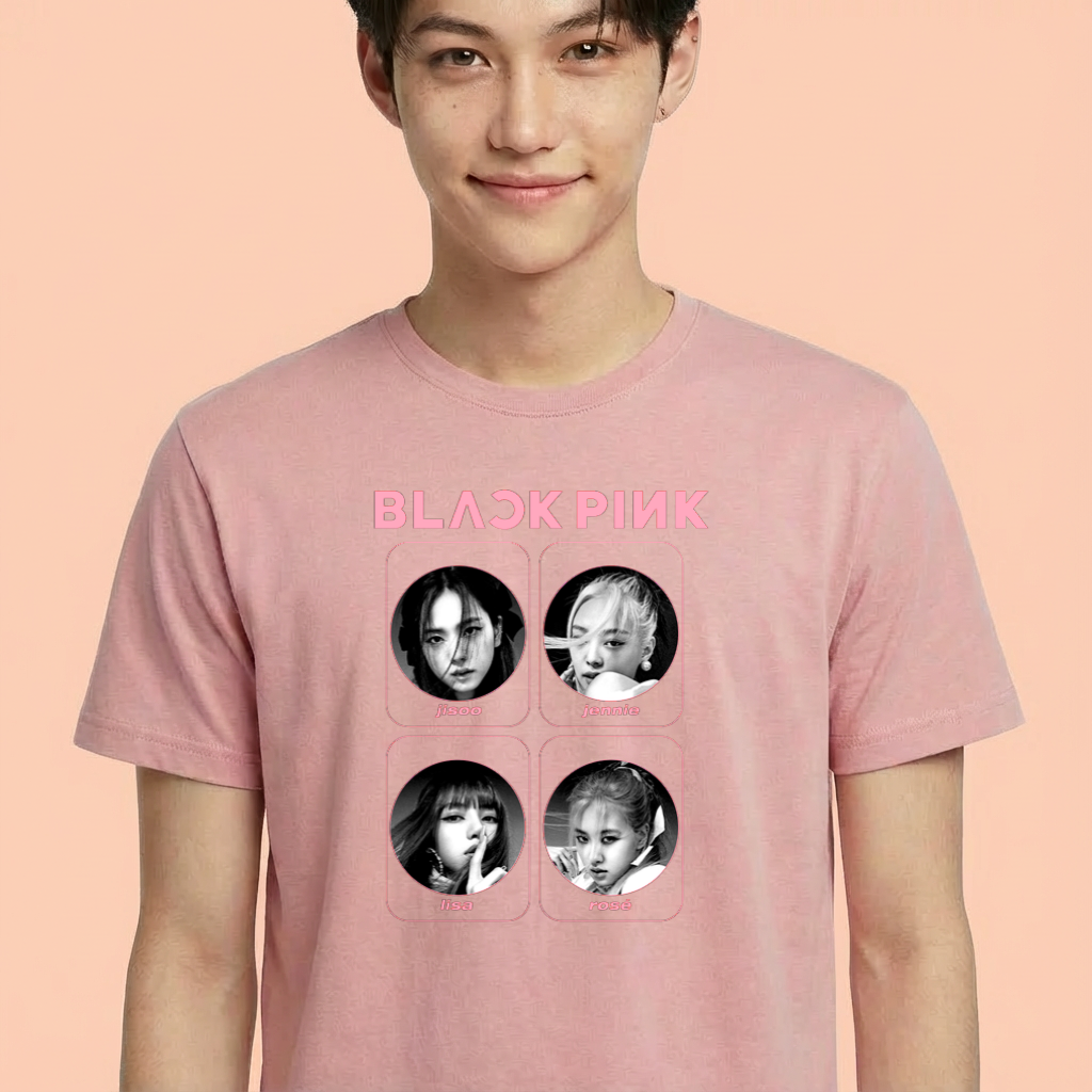 Camiseta camiseta-basica-blackpink-members - Rosa
