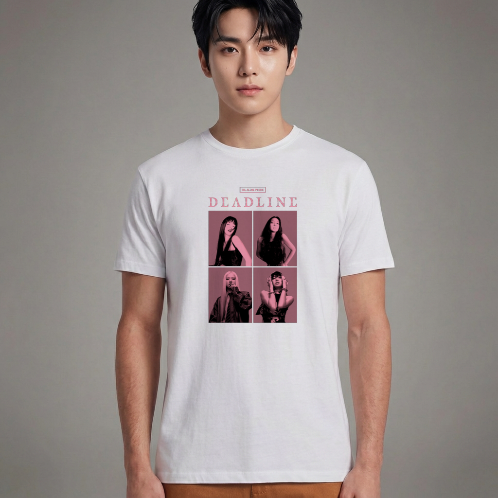 Camiseta Básica BLACKPINK Quadrinho - Branca
