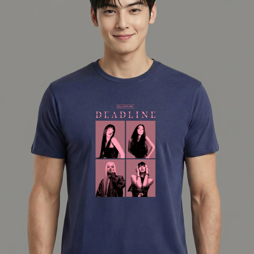 Camiseta camiseta-basica-blackpink-quadrinho - Azul