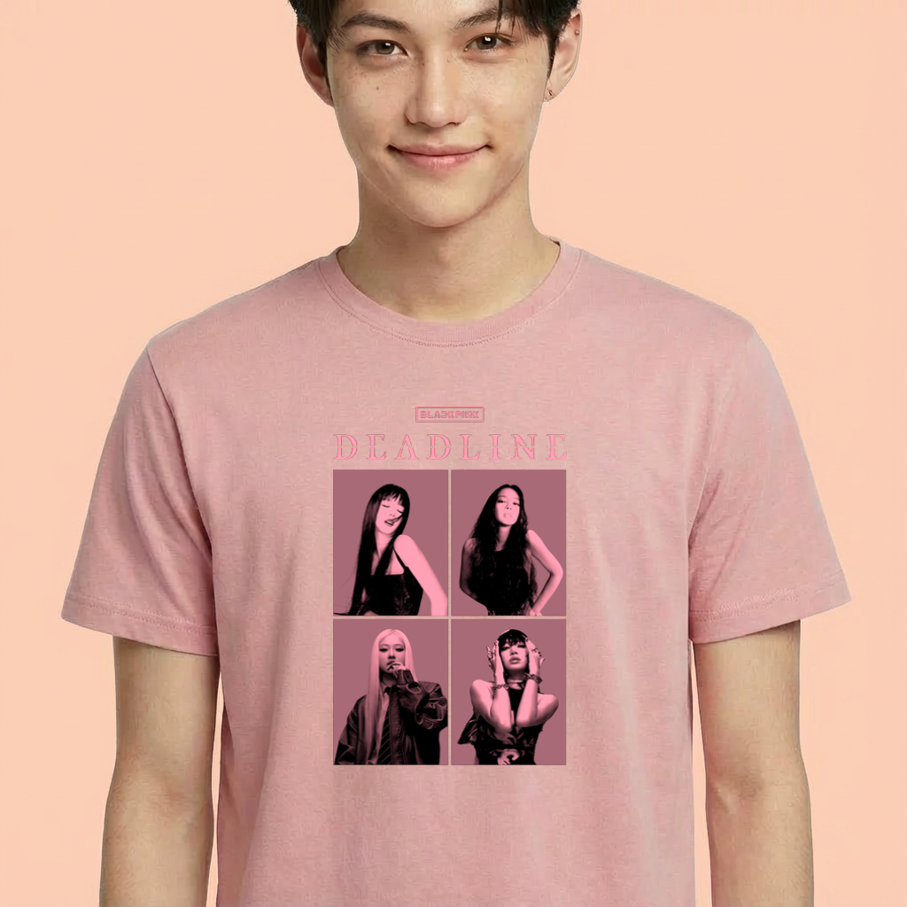 Camiseta camiseta-basica-blackpink-quadrinho - Rosa