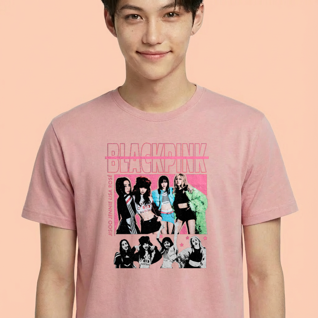 Camiseta BLACKPINK Stars rosa