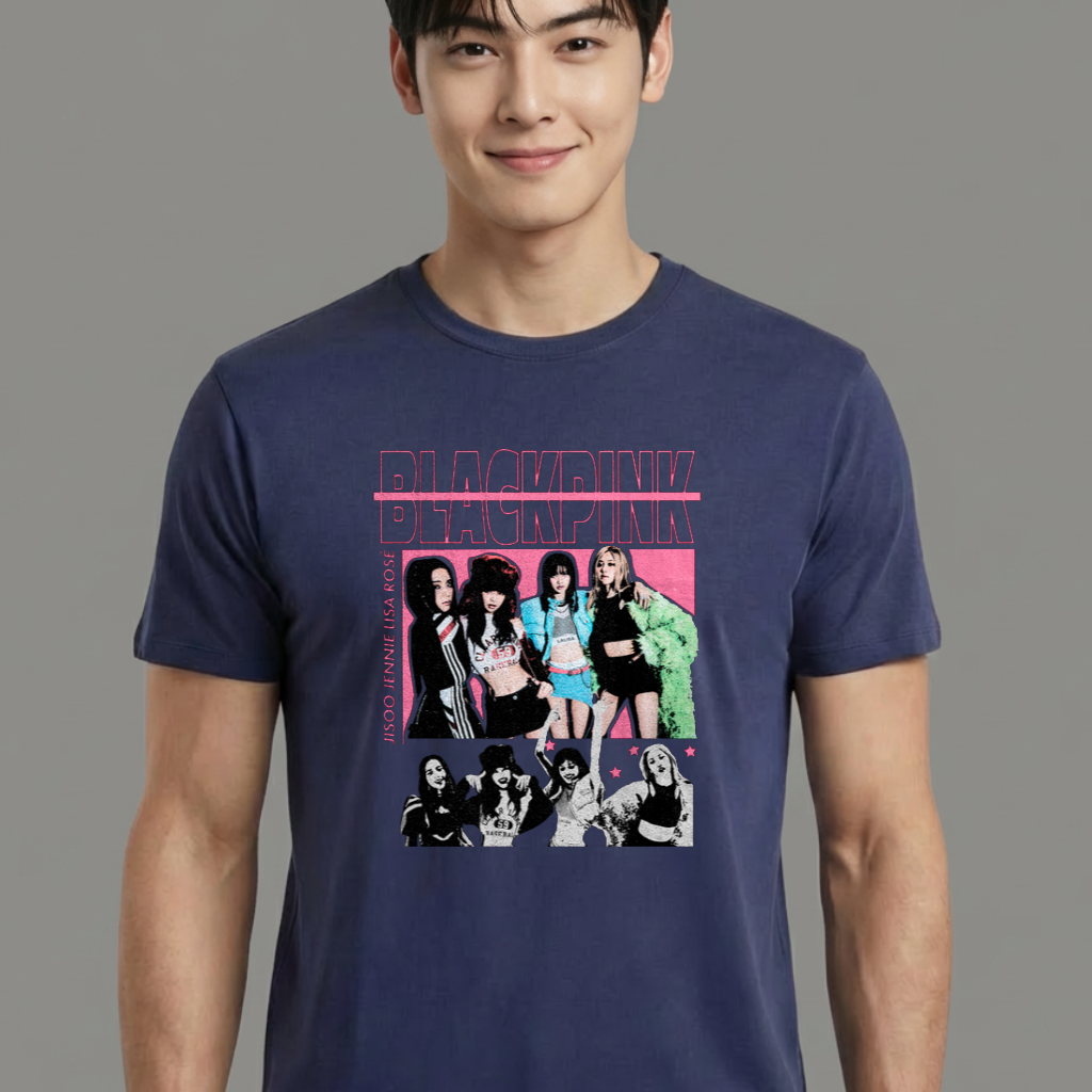 Camiseta camiseta-basica-blackpink-stars - Azul