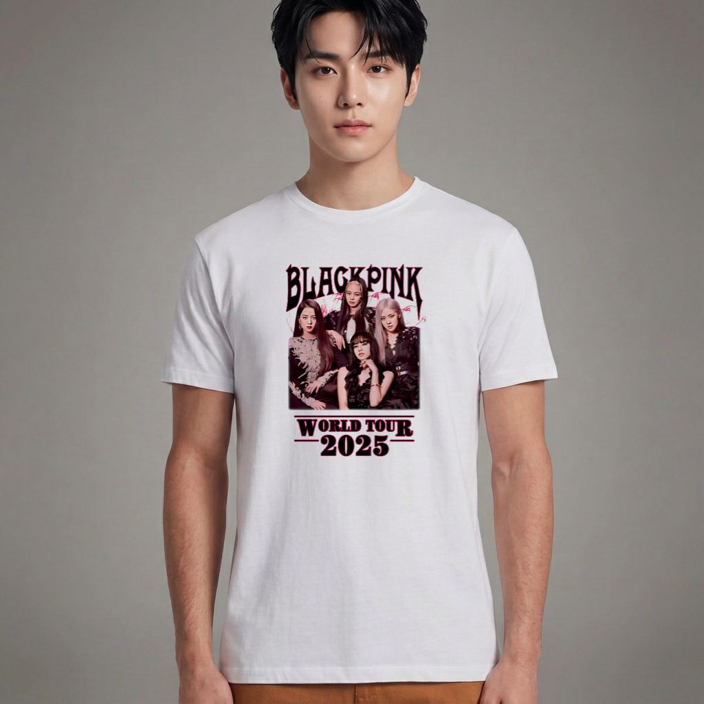 Camiseta Básica Blackpink World Tour - Branca