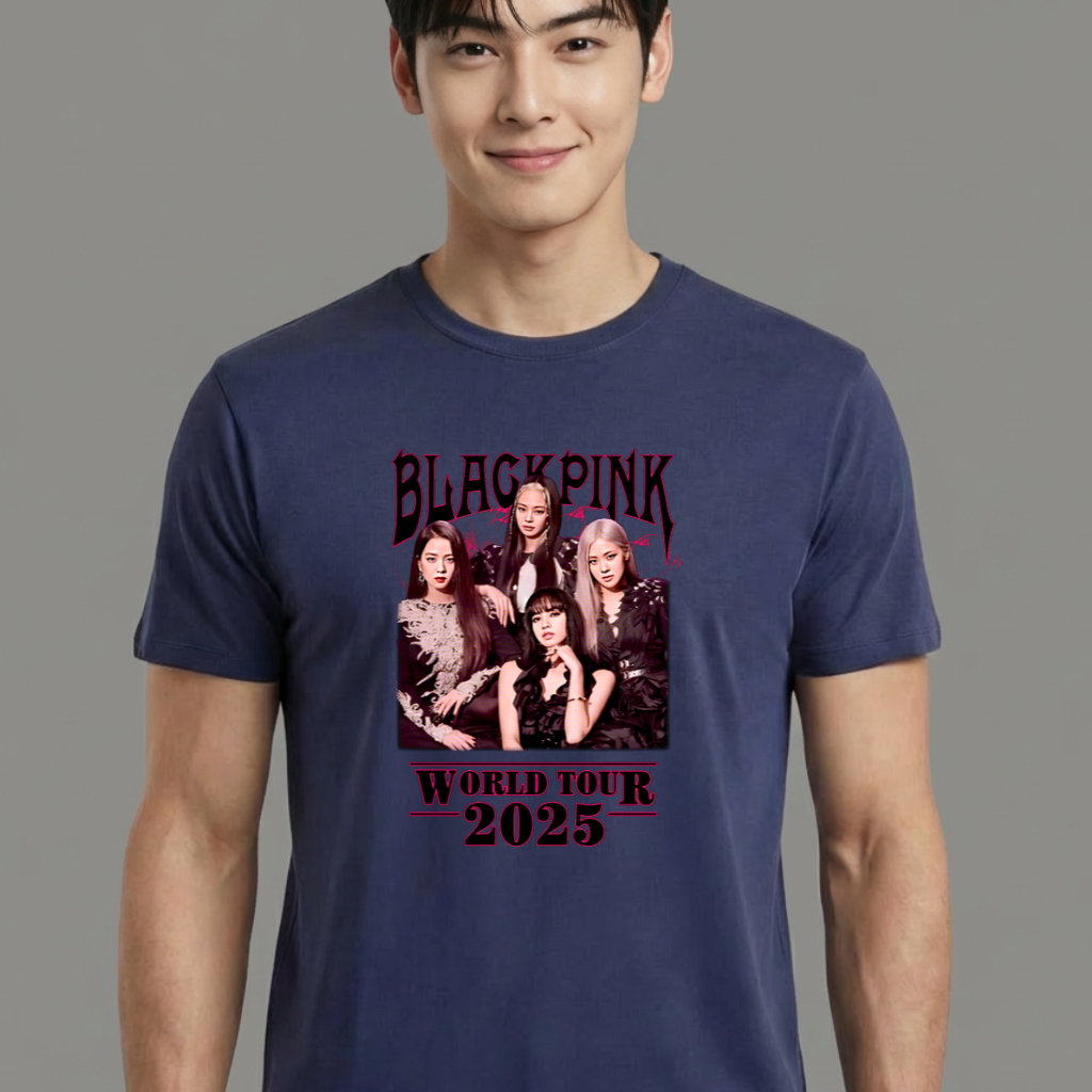 Camiseta camiseta-basica-blackpink-world-tour - Azul