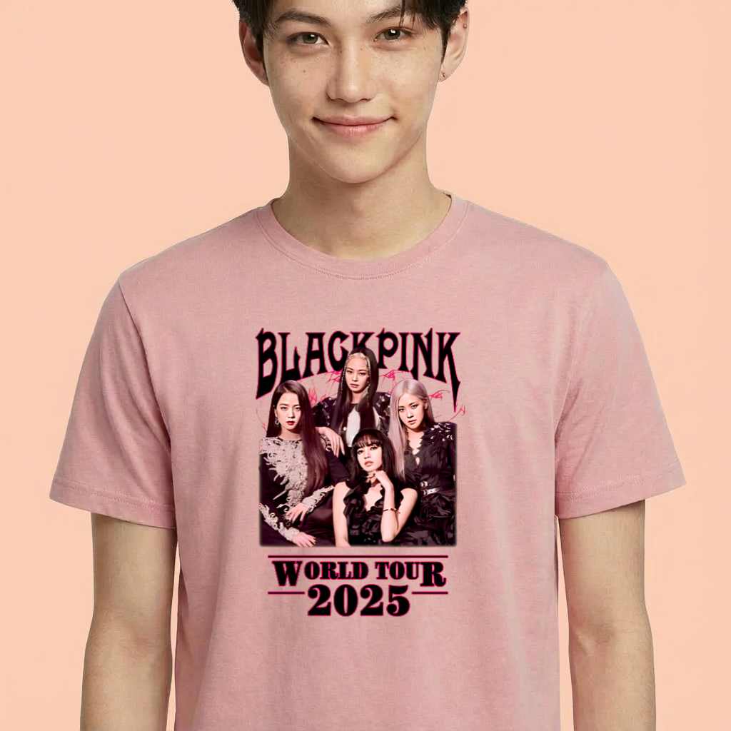 Camiseta camiseta-basica-blackpink-world-tour - Rosa