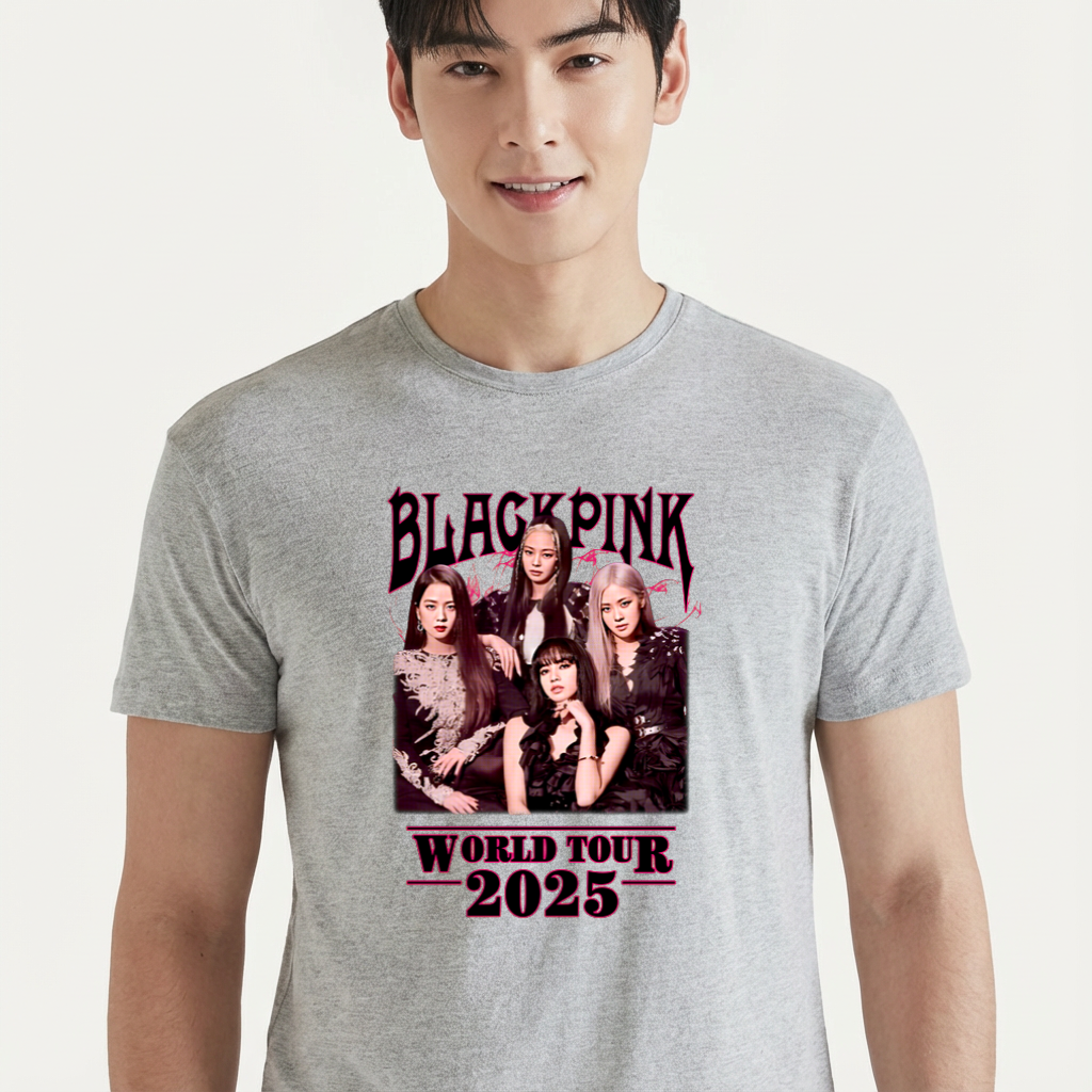 Camiseta camiseta-basica-blackpink-world-tour - Cinza