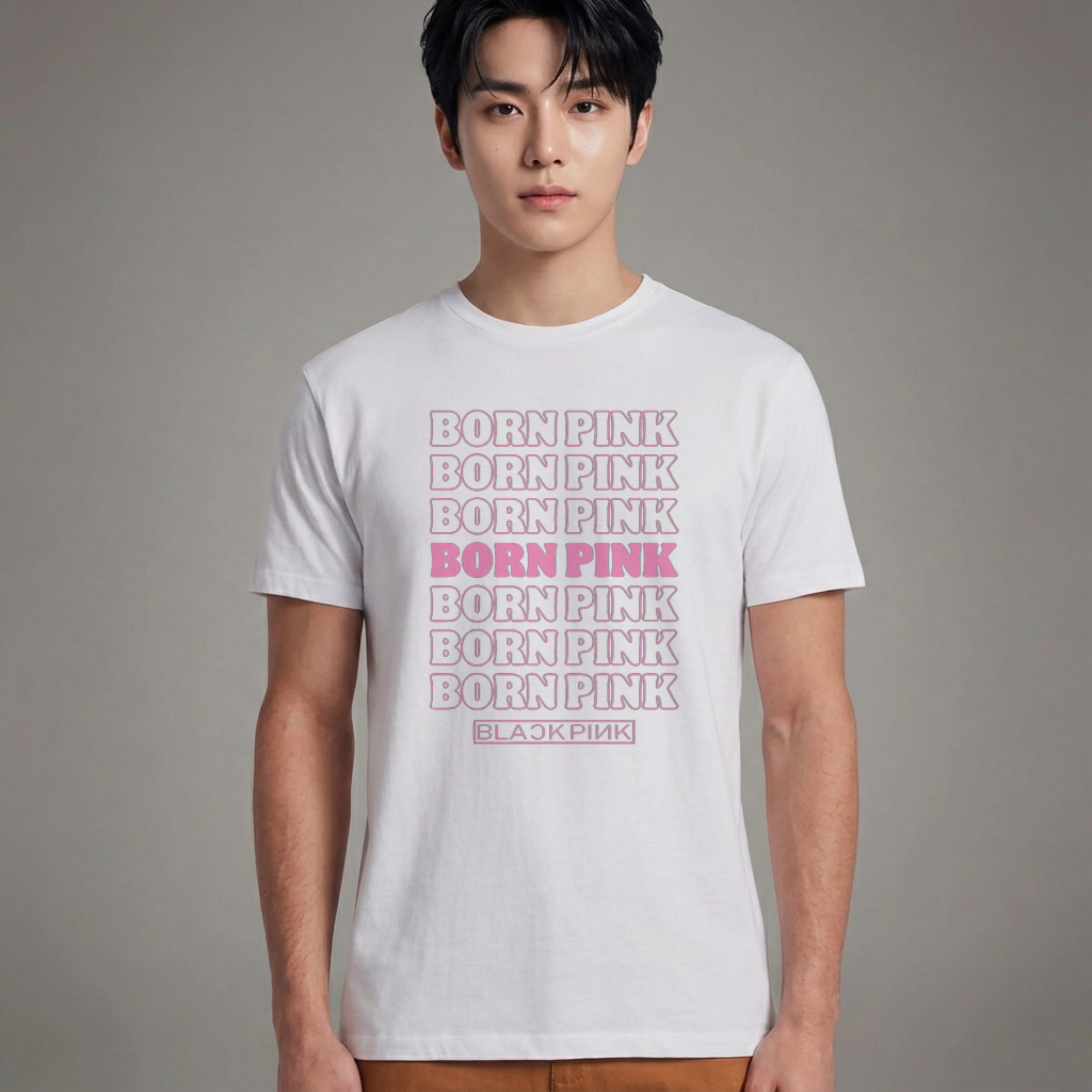 Camiseta Básica Born Pink Blackpink - Branca