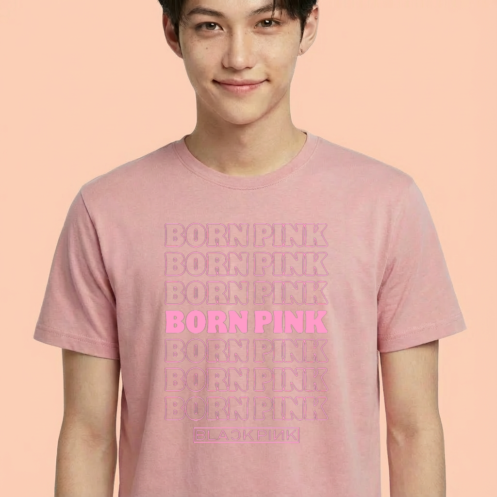 Camiseta camiseta-basica-born-pink-black-pink - Rosa