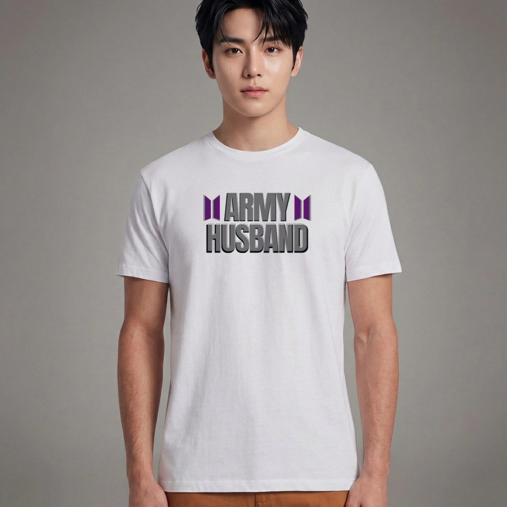 Camiseta BTS Army Husband branca