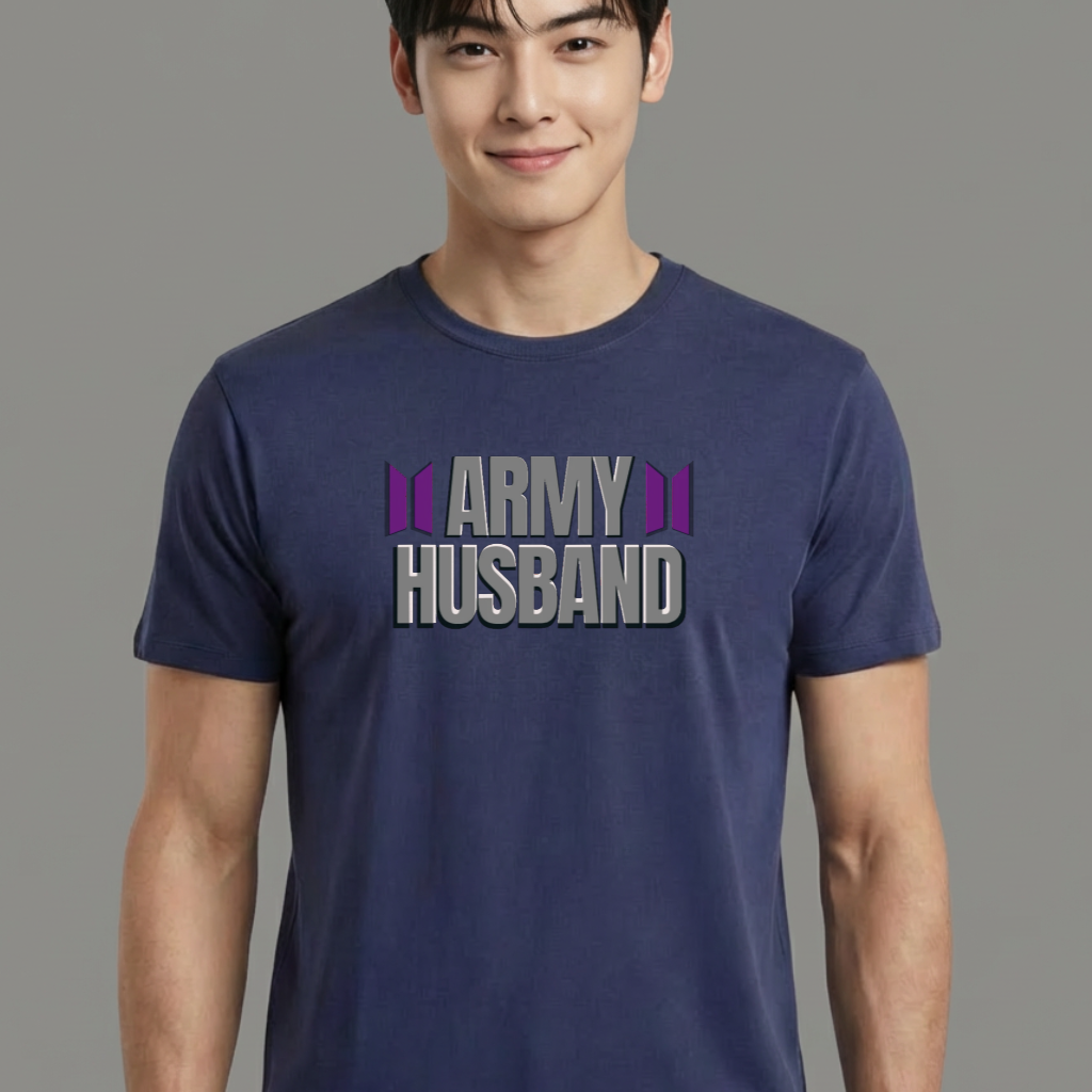 Camiseta camiseta-basica-bts-army-husband - Azul