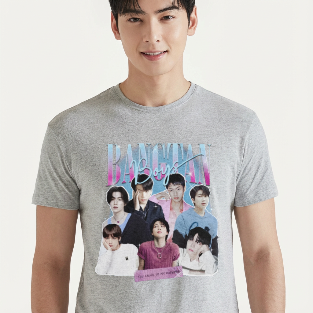 Camiseta camiseta-basica-bts-army-lovers - Cinza