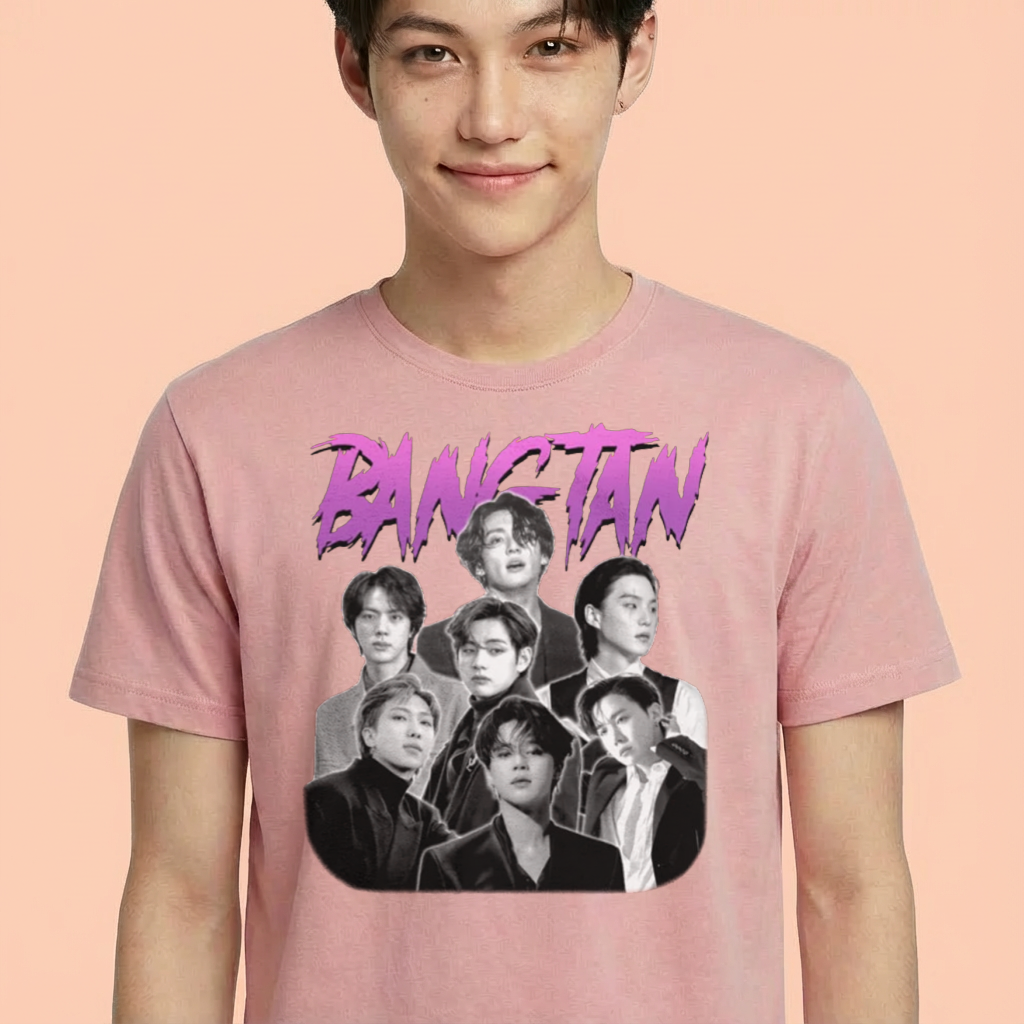 Camiseta camiseta-basica-bts-army-vintage - Rosa