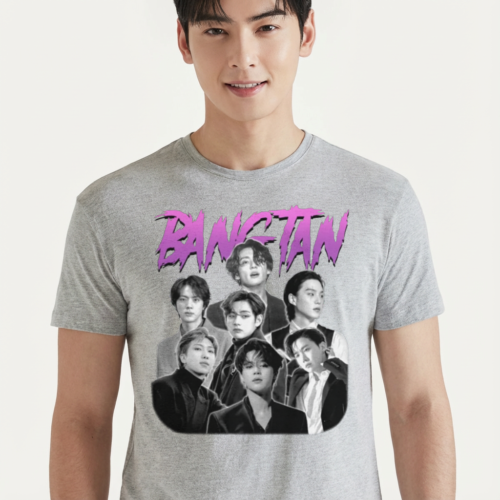 Camiseta BTS Army Vintage cinza