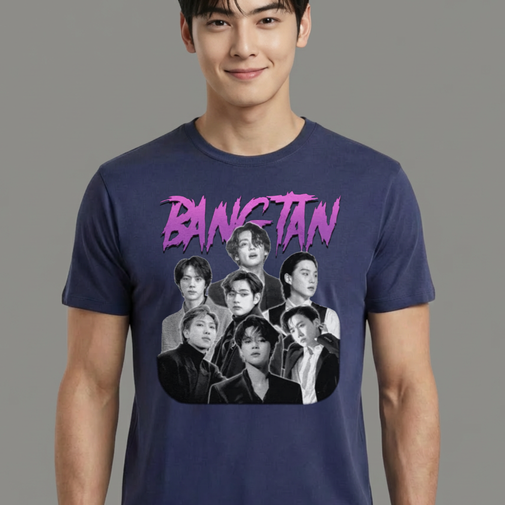 Camiseta camiseta-basica-bts-army-vintage - Azul