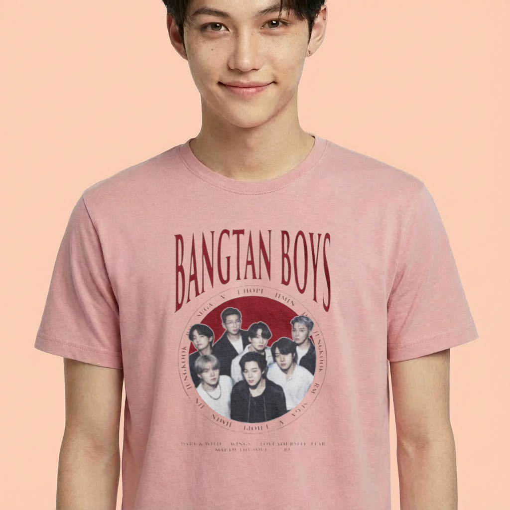 Camiseta camiseta-basica-bts-bangtan-college - Rosa