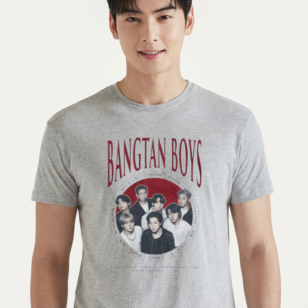 Camiseta camiseta-basica-bts-bangtan-college - Cinza