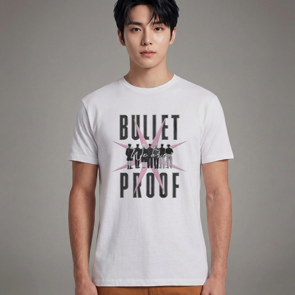 Camiseta BTS Bullet Proof branca