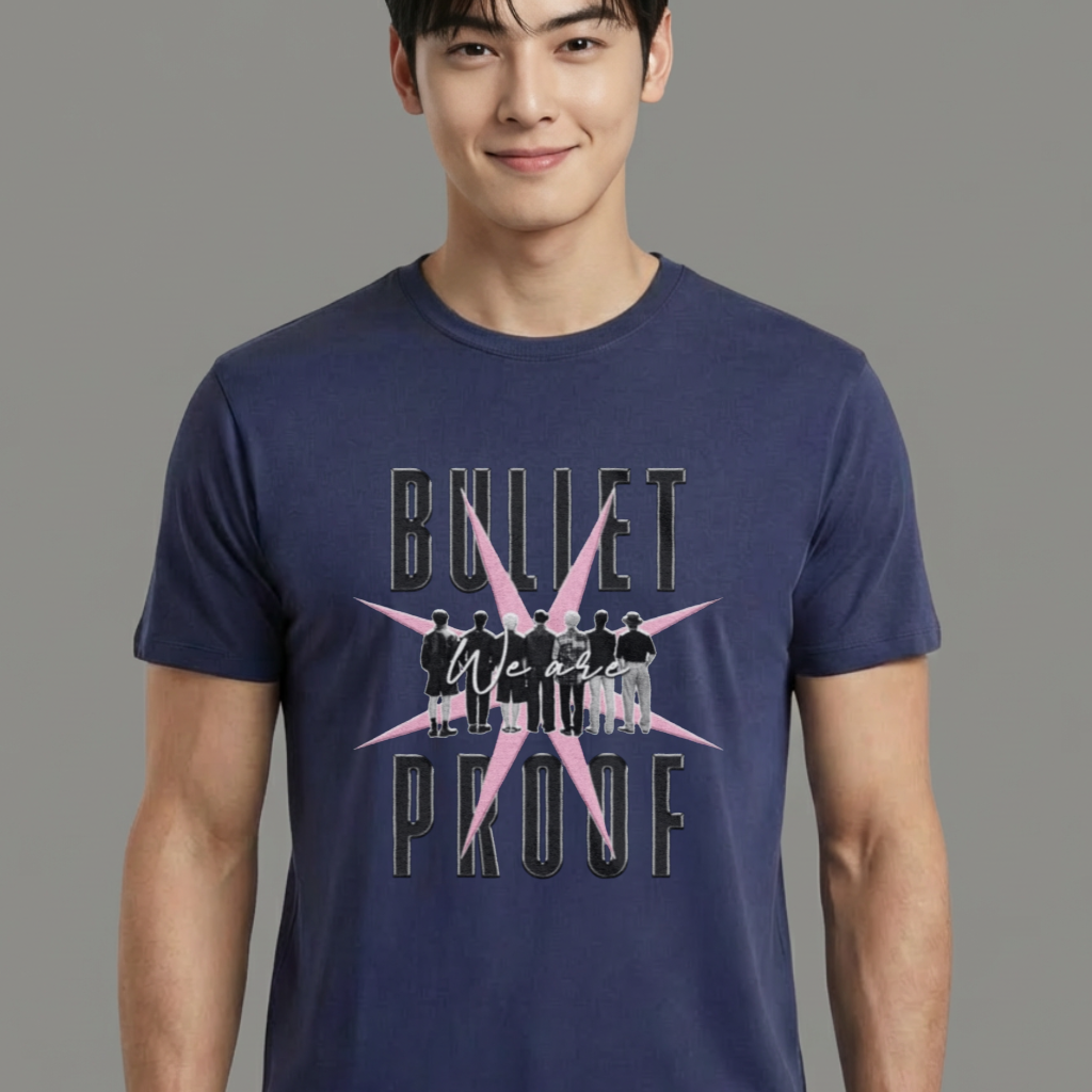 Camiseta BTS Bullet Proof azul