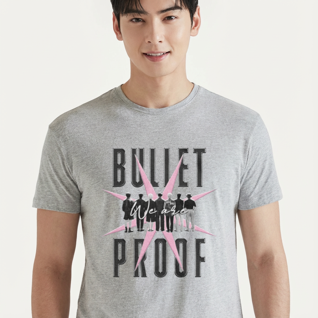 Camiseta BTS Bullet Proof cinza