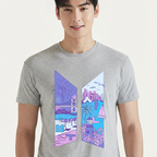 Camiseta BTS Busan cinza
