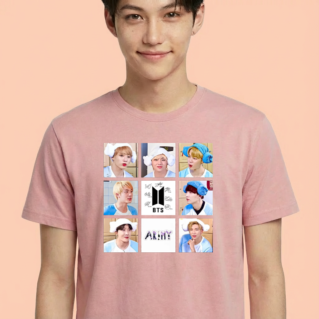 Camiseta camiseta-basica-bts-collab - Rosa