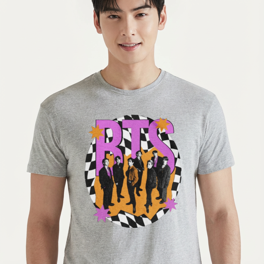 Camiseta camiseta-basica-bts-colorfull - Cinza