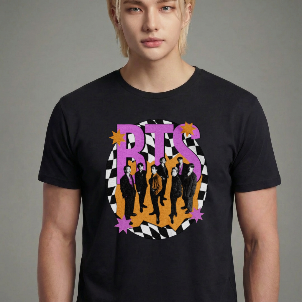 Camiseta camiseta-basica-bts-colorfull - Preta