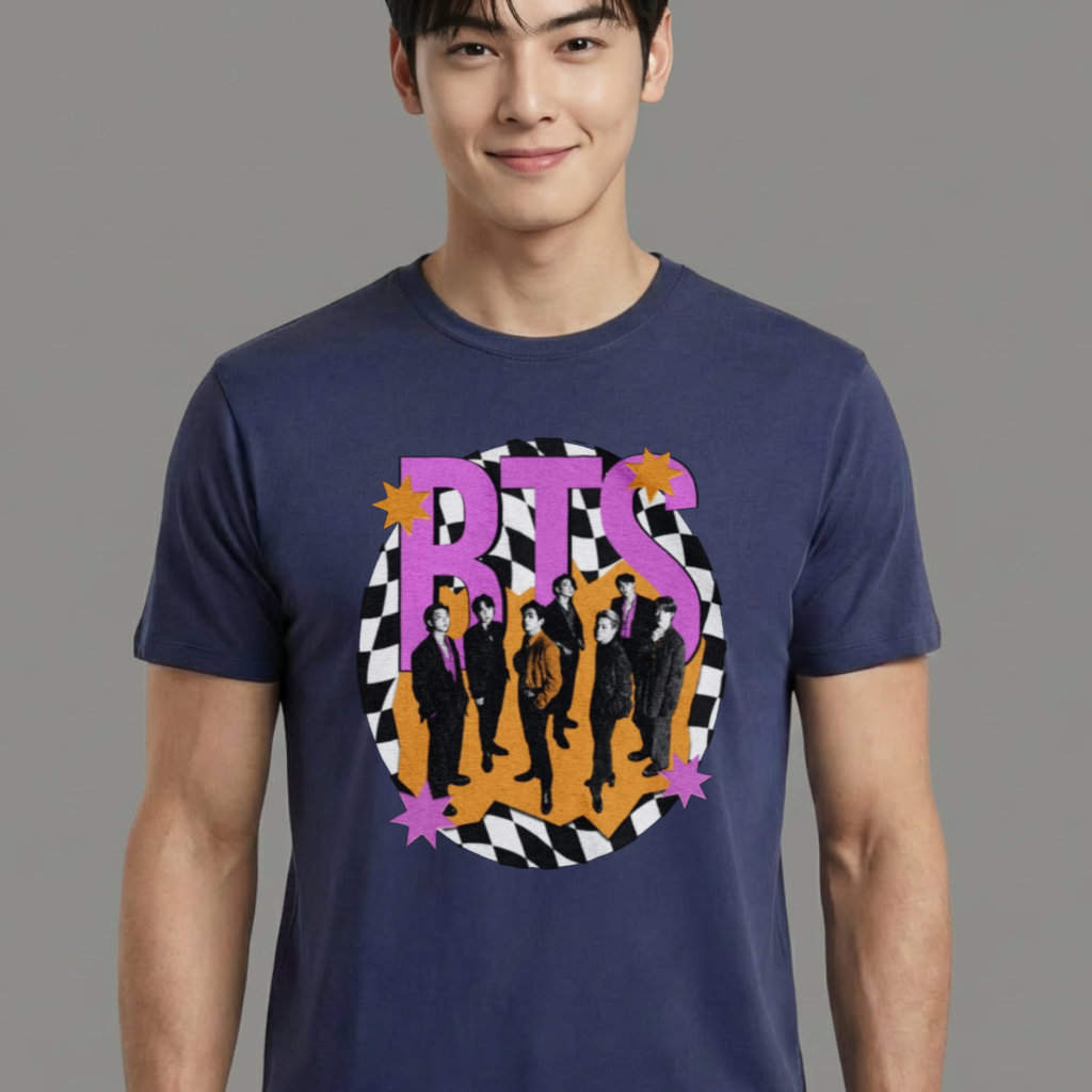 Camiseta camiseta-basica-bts-colorfull - Azul