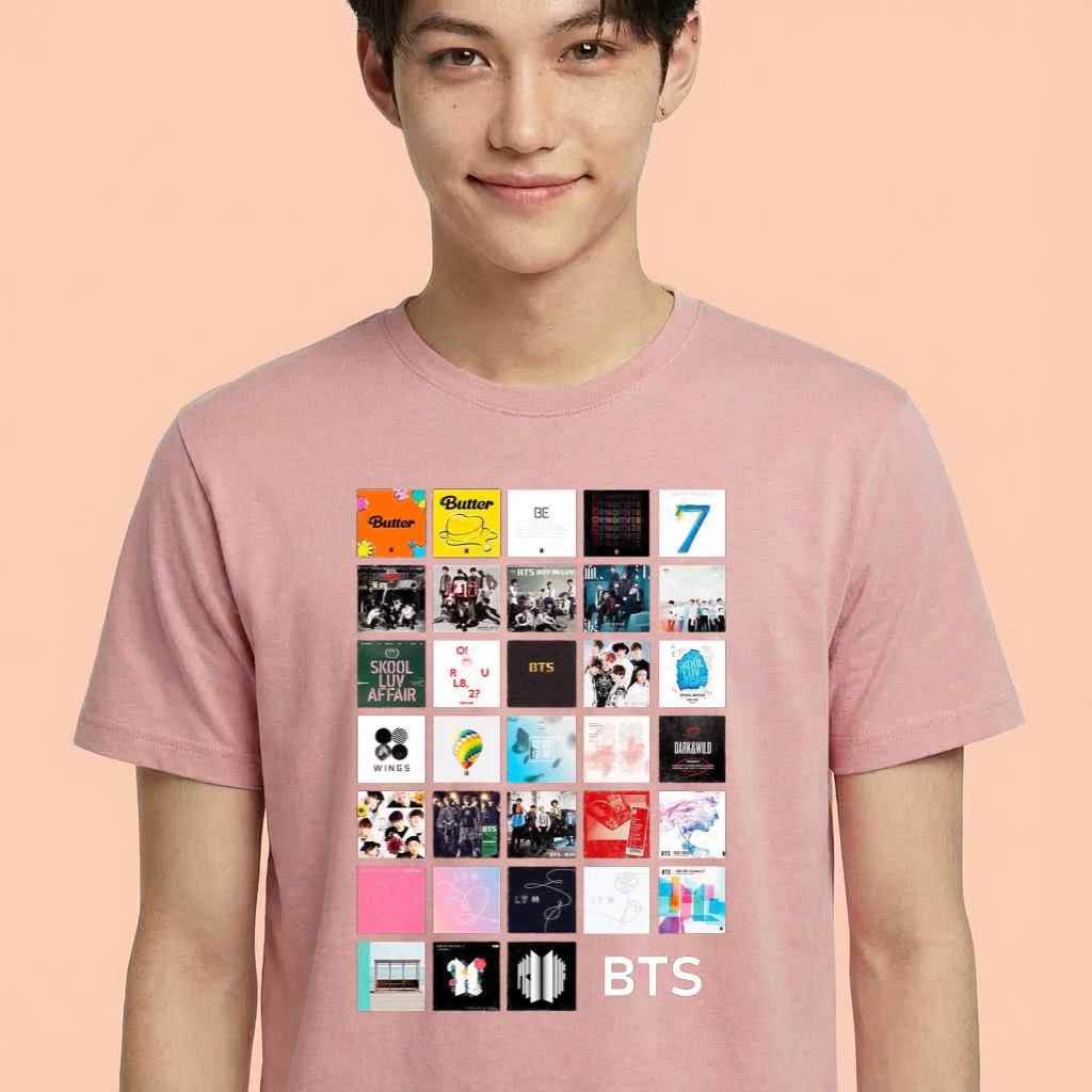 Camiseta BTS Discography rosa