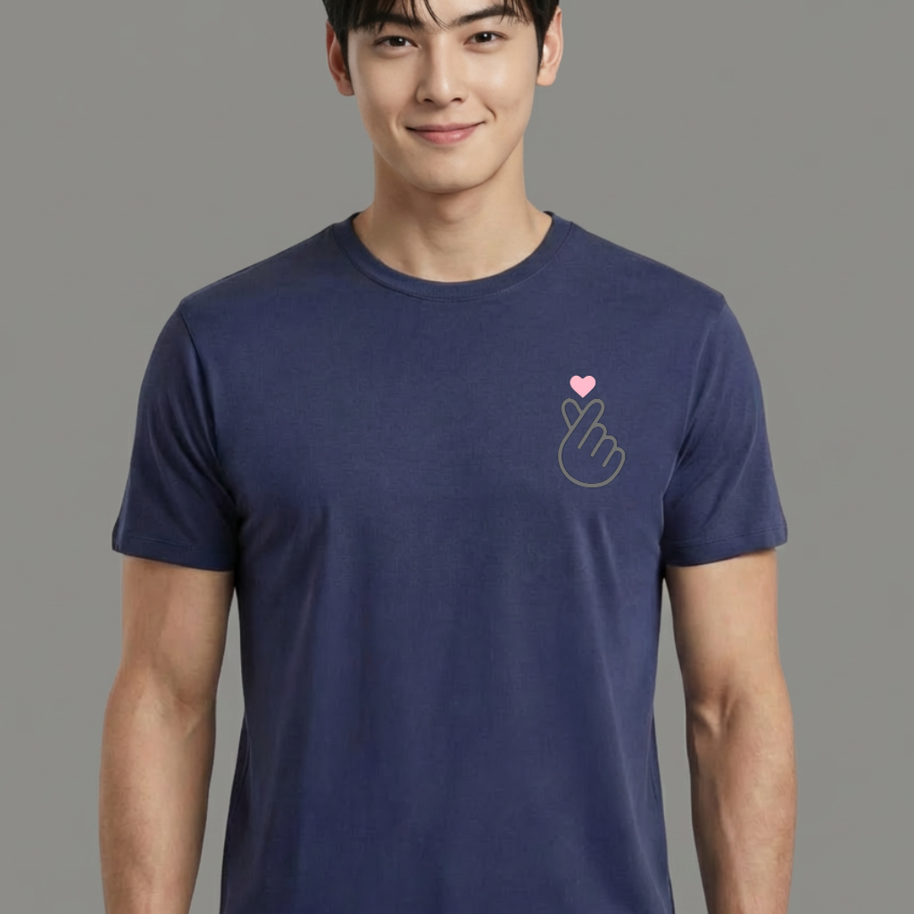 Camiseta BTS Finger Heart azul