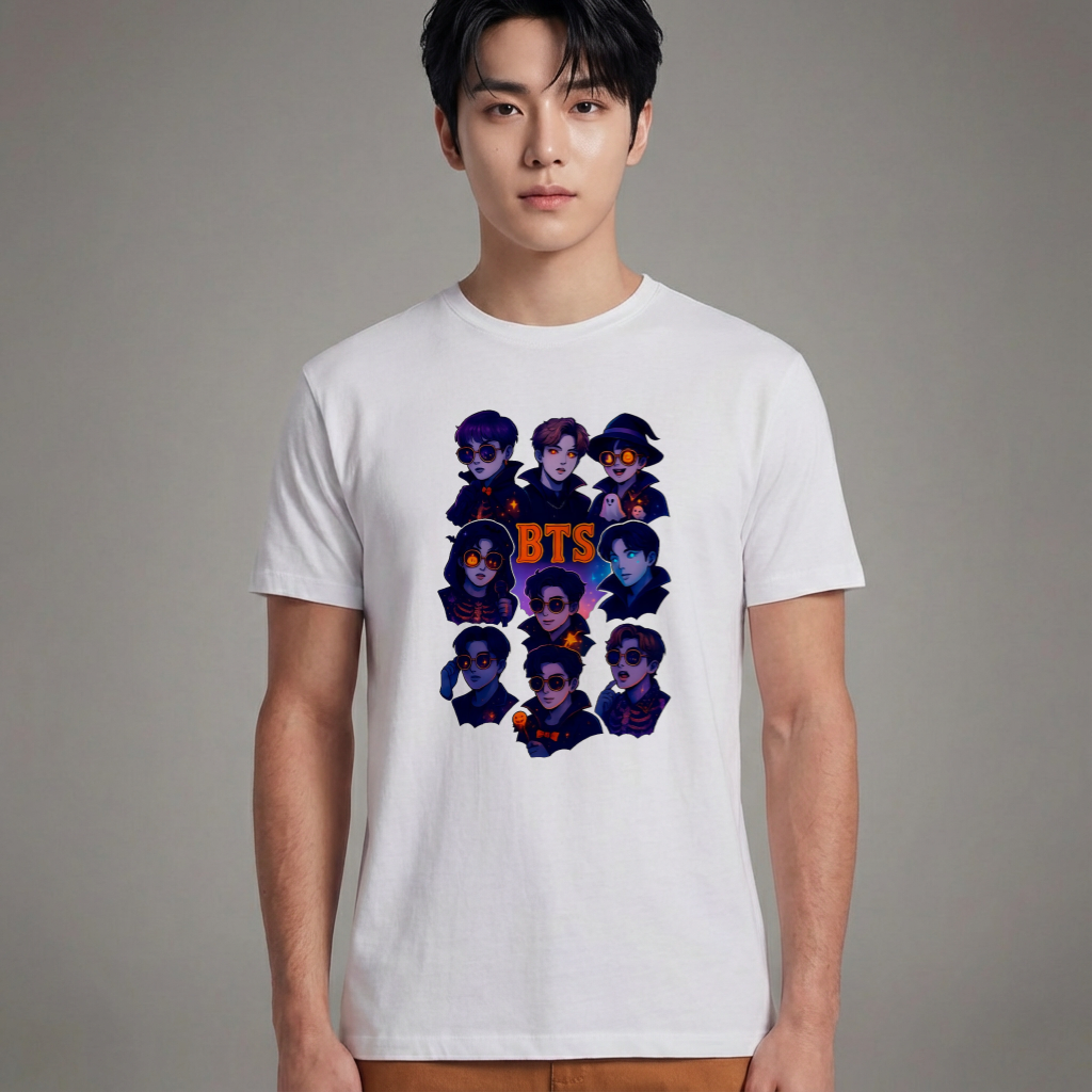 Camiseta Básica BTS Halloween - Branca