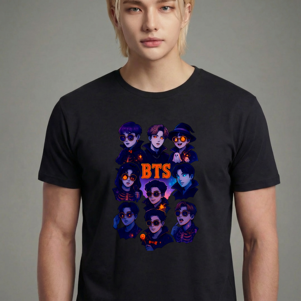 Camiseta BTS Halloween preta