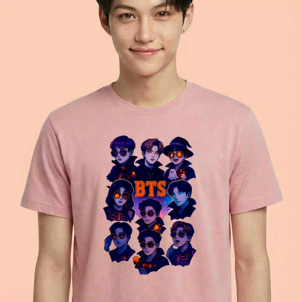 Camiseta camiseta-basica-bts-halloween - Rosa